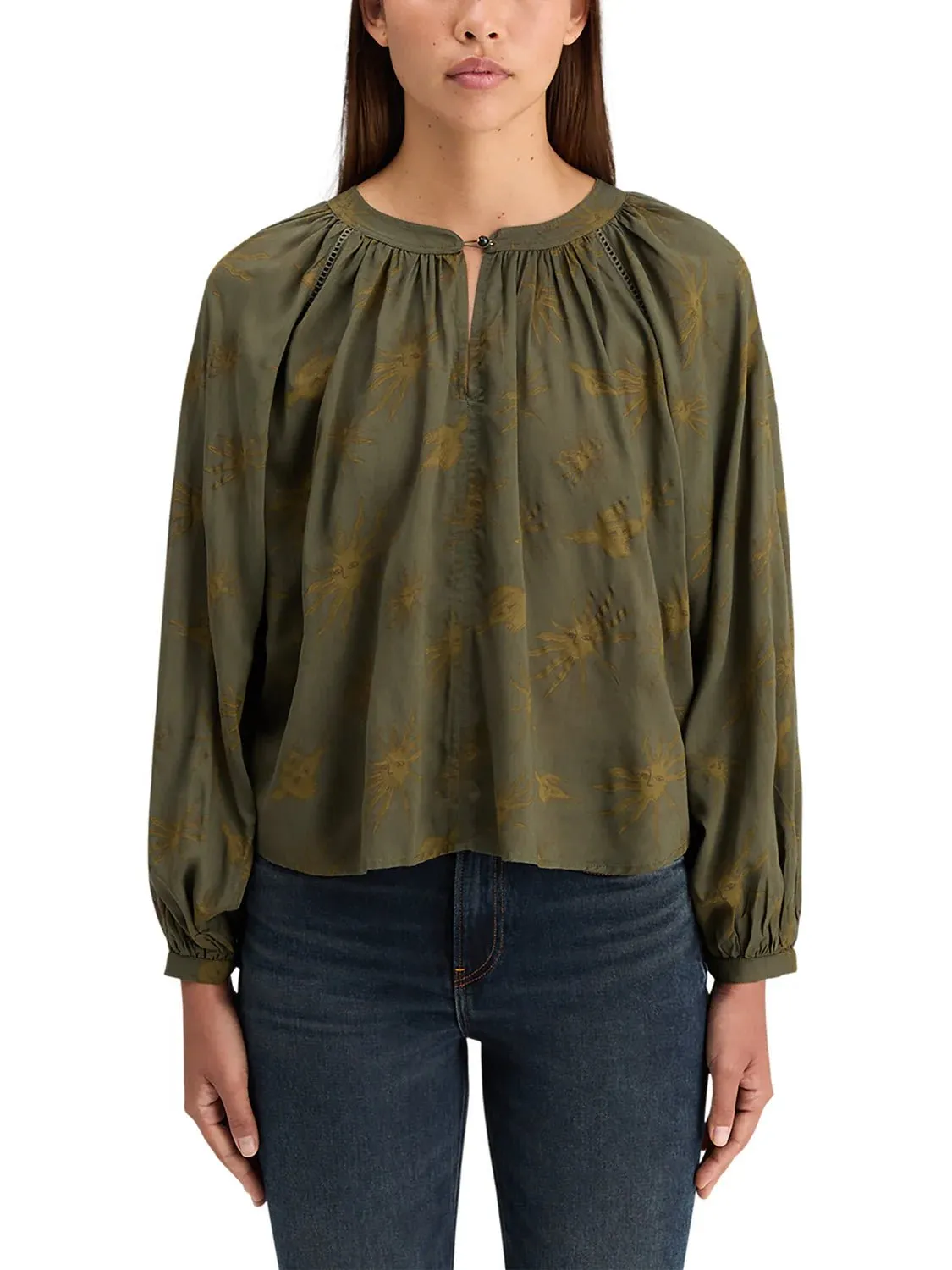 Printed Modal top | Mystic Sky Olive