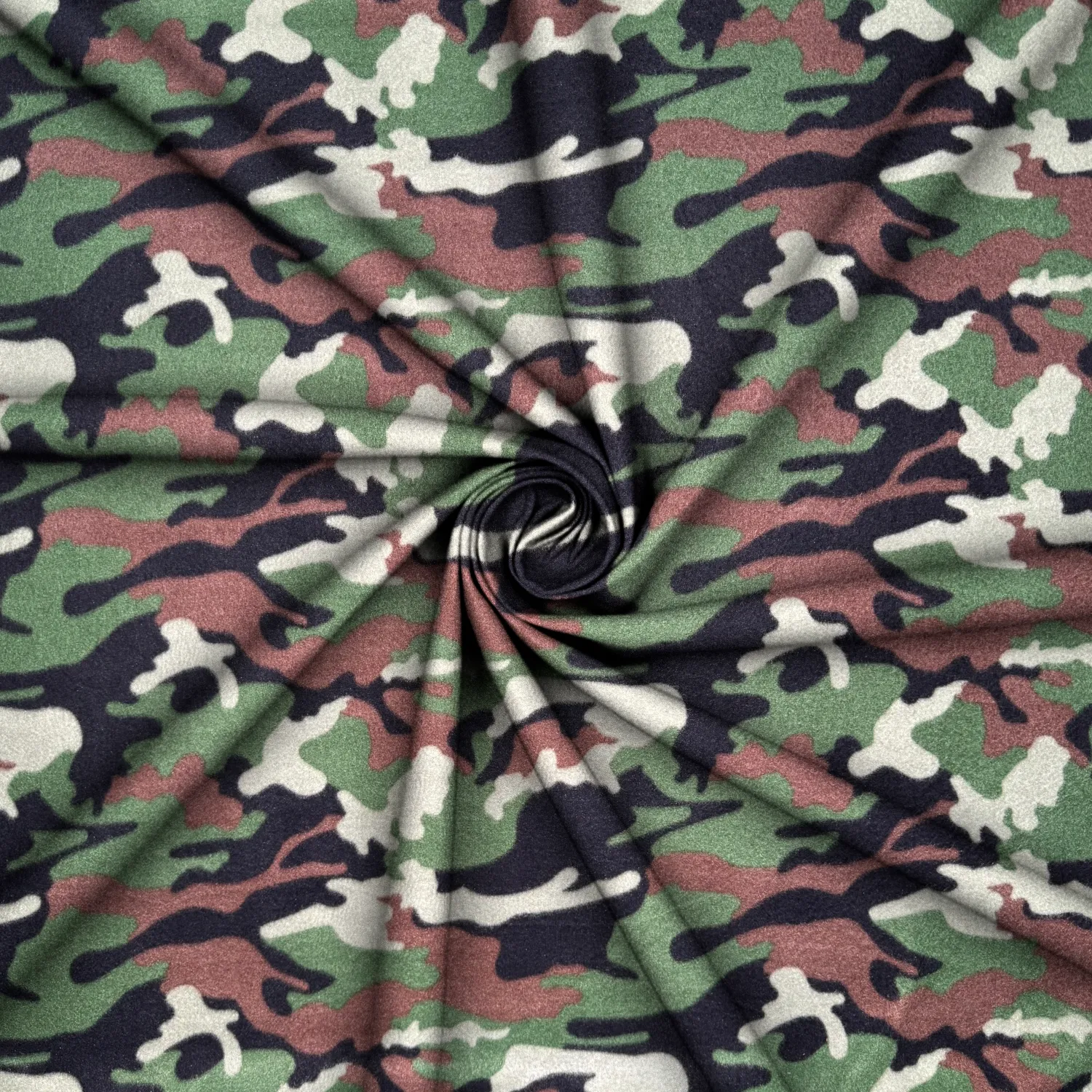 Printed Polar Fleece Camo Green