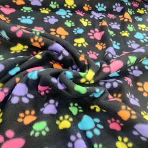 Printed Polar Fleece Fabric 150 cm Paws