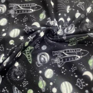 Printed Polar Fleece Fabric 150 cm Space