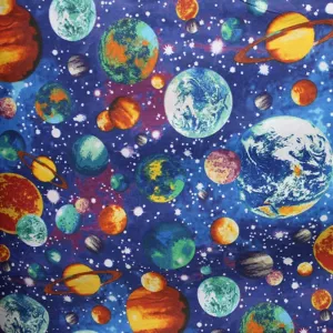 Printed Polycotton Planet Fabric 240cm