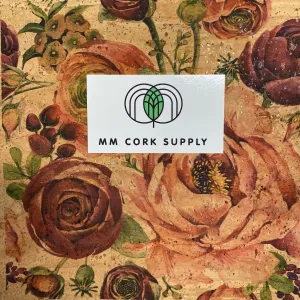 Printed Rose Cork Fabric