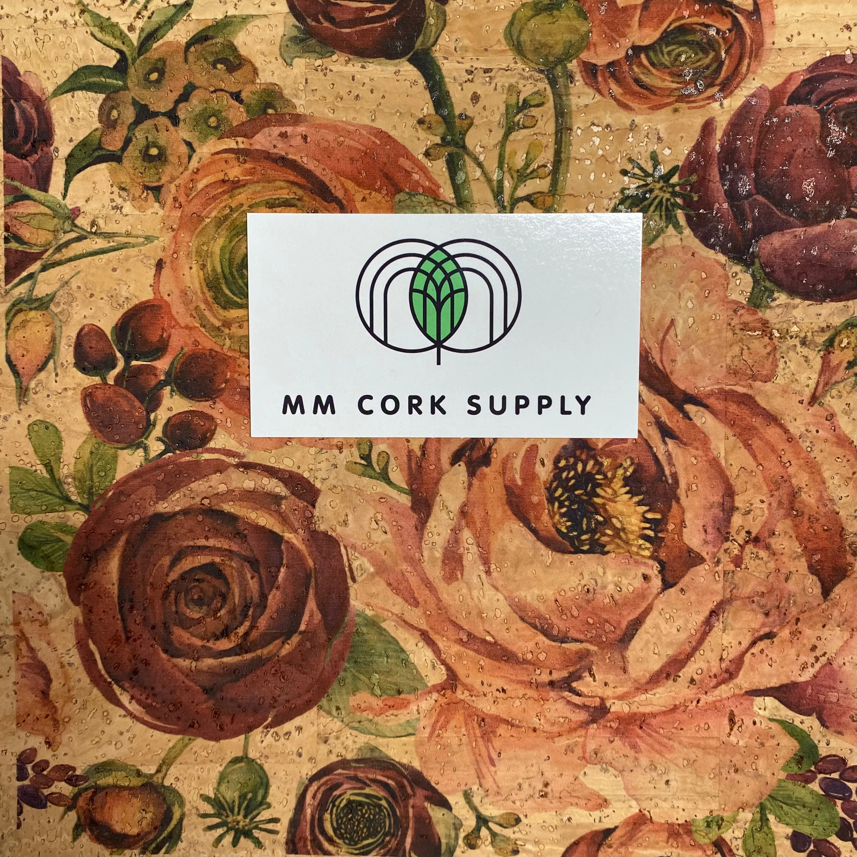 Printed Rose Cork Fabric