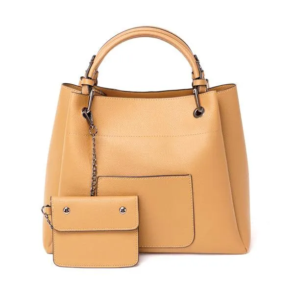 Prolific Colourful  3 in 1 Genuine Leather Women Khaki Handbags