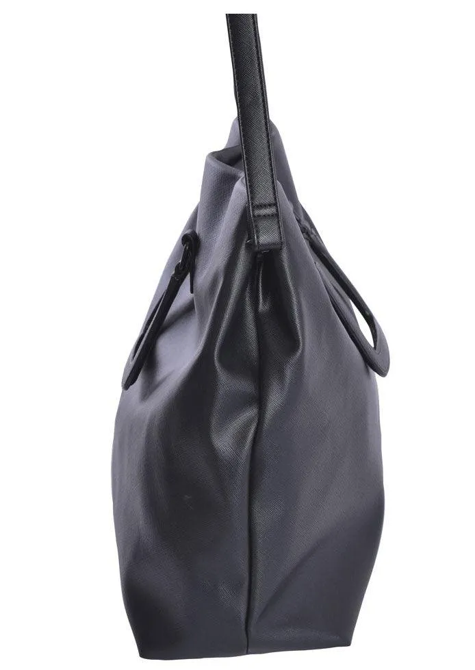 PU Leather Women Tote handbags Black