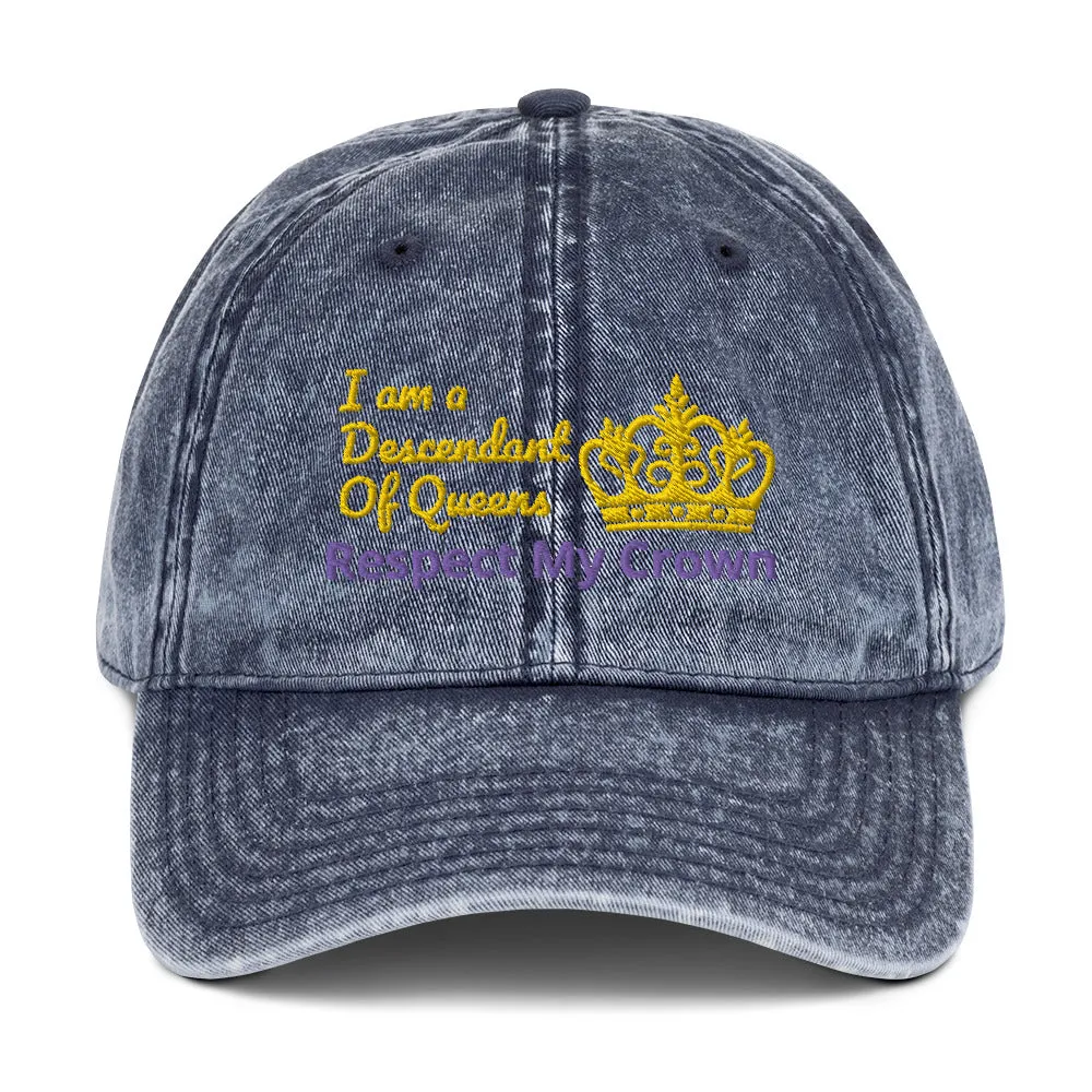 Queen Vintage Cotton Twill Cap