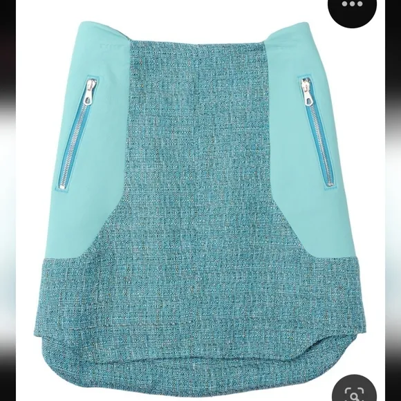 Rag &amp; Bone Linen Tweed &amp; Leather Mini Skirt Size 4