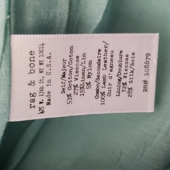 Rag &amp; Bone Linen Tweed &amp; Leather Mini Skirt Size 4