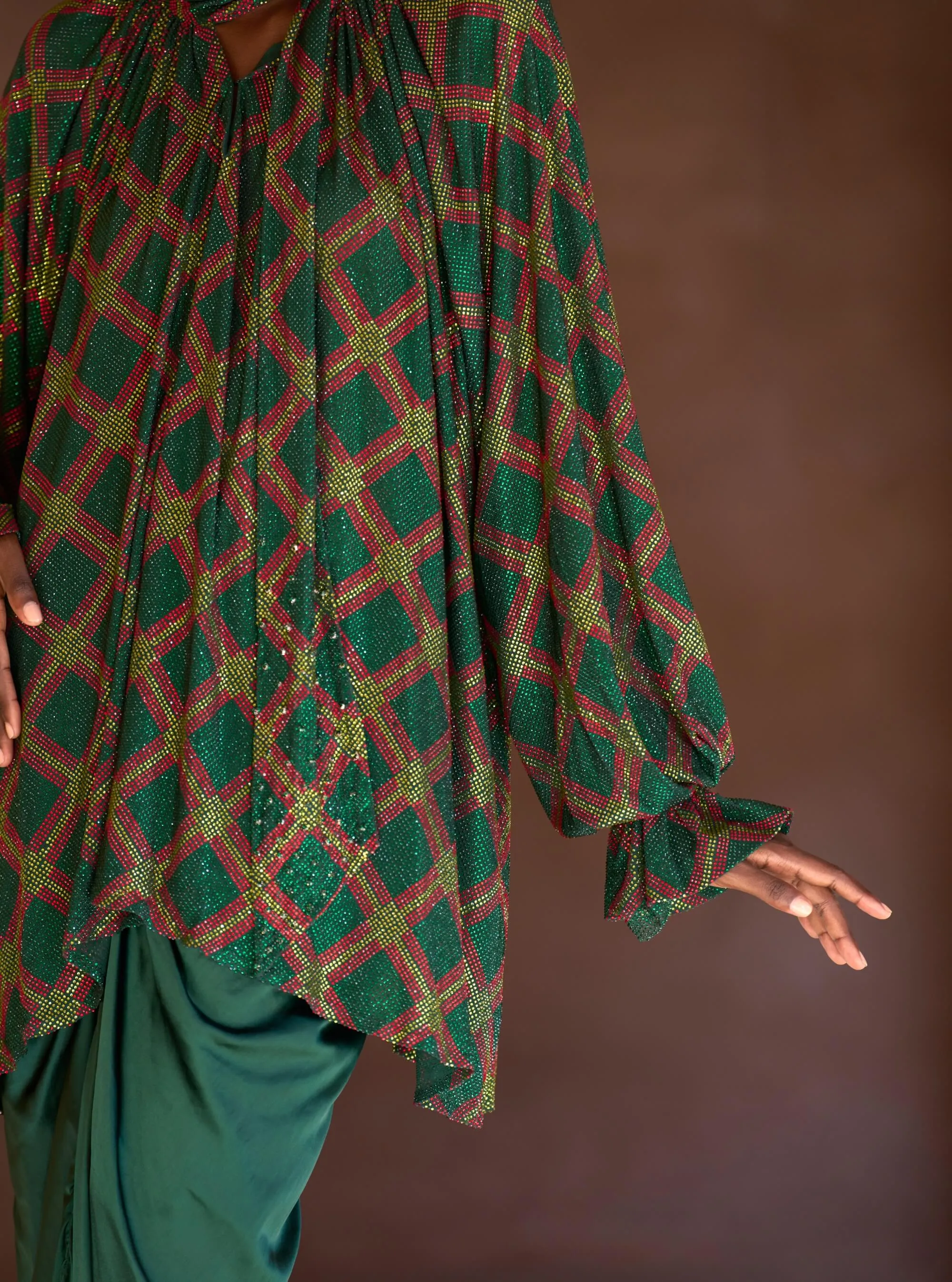 Raneem crystal green tunic and skirt
