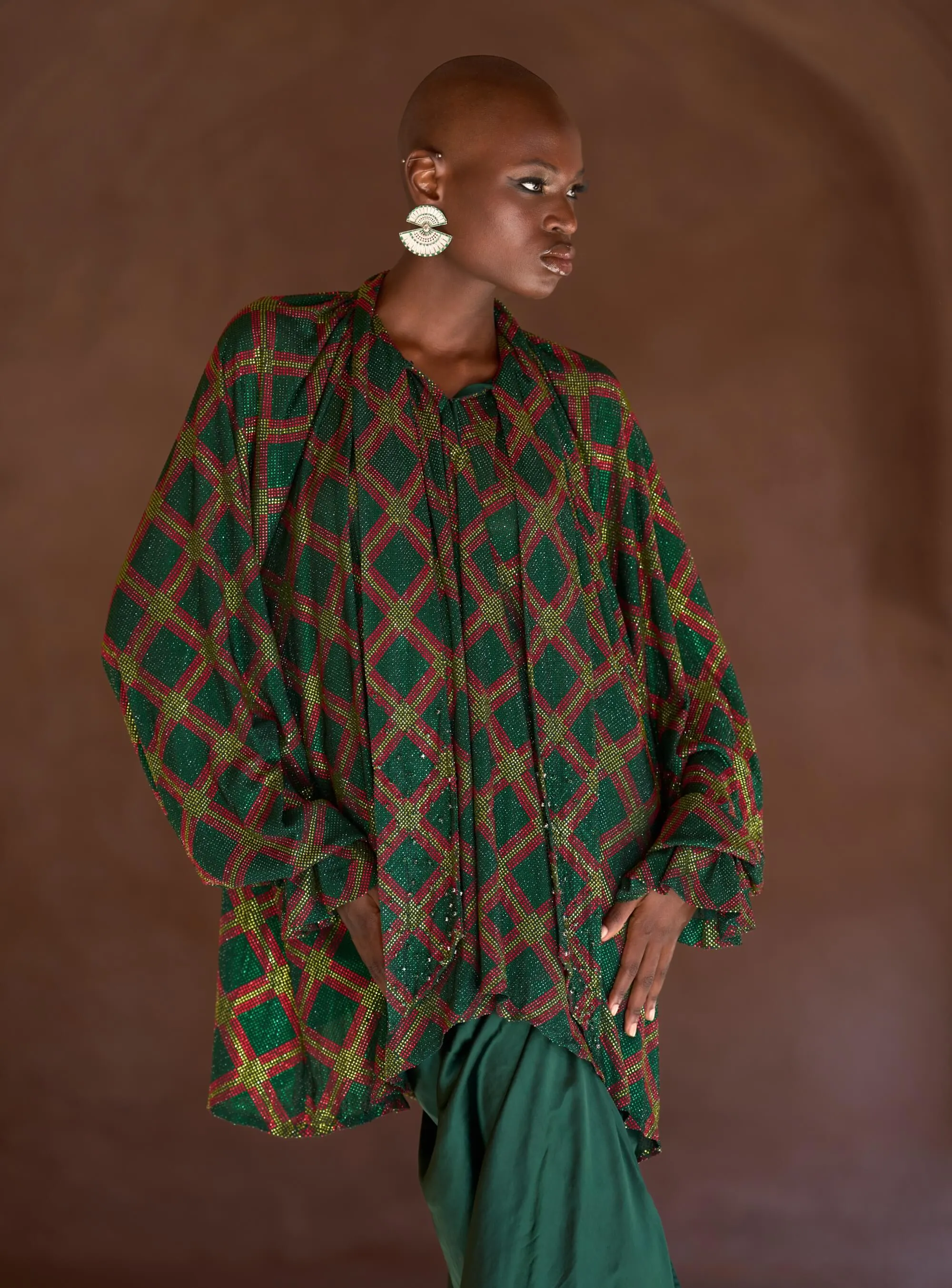 Raneem crystal green tunic and skirt