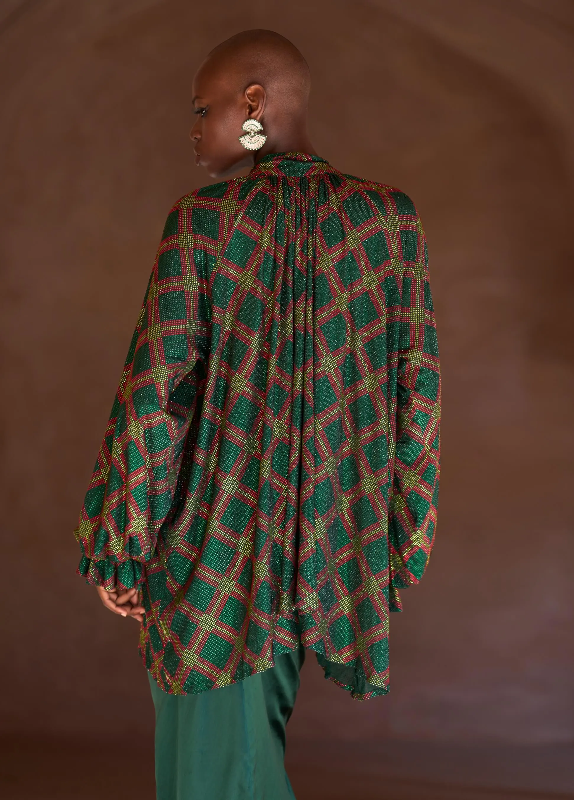 Raneem crystal green tunic and skirt