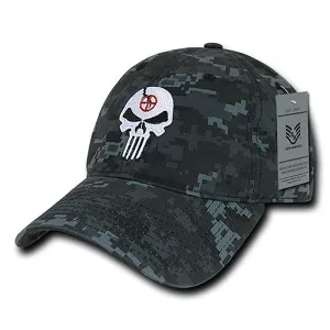 RapDom Punisher Skull Hat NTG Dark Camo Military Navy Seal Special Forces Polo Baseball Cap