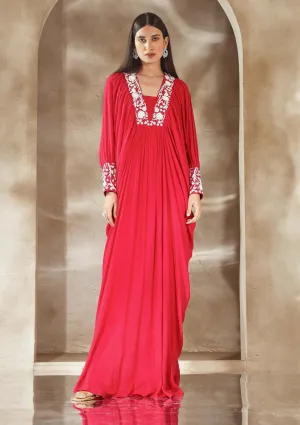Rasberry pink embellished kaftan