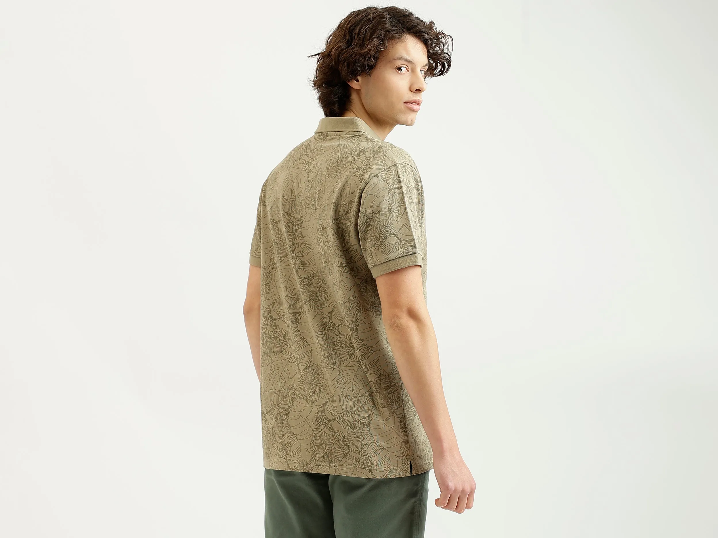 Regular Fit Polo Neck Printed T-Shirt