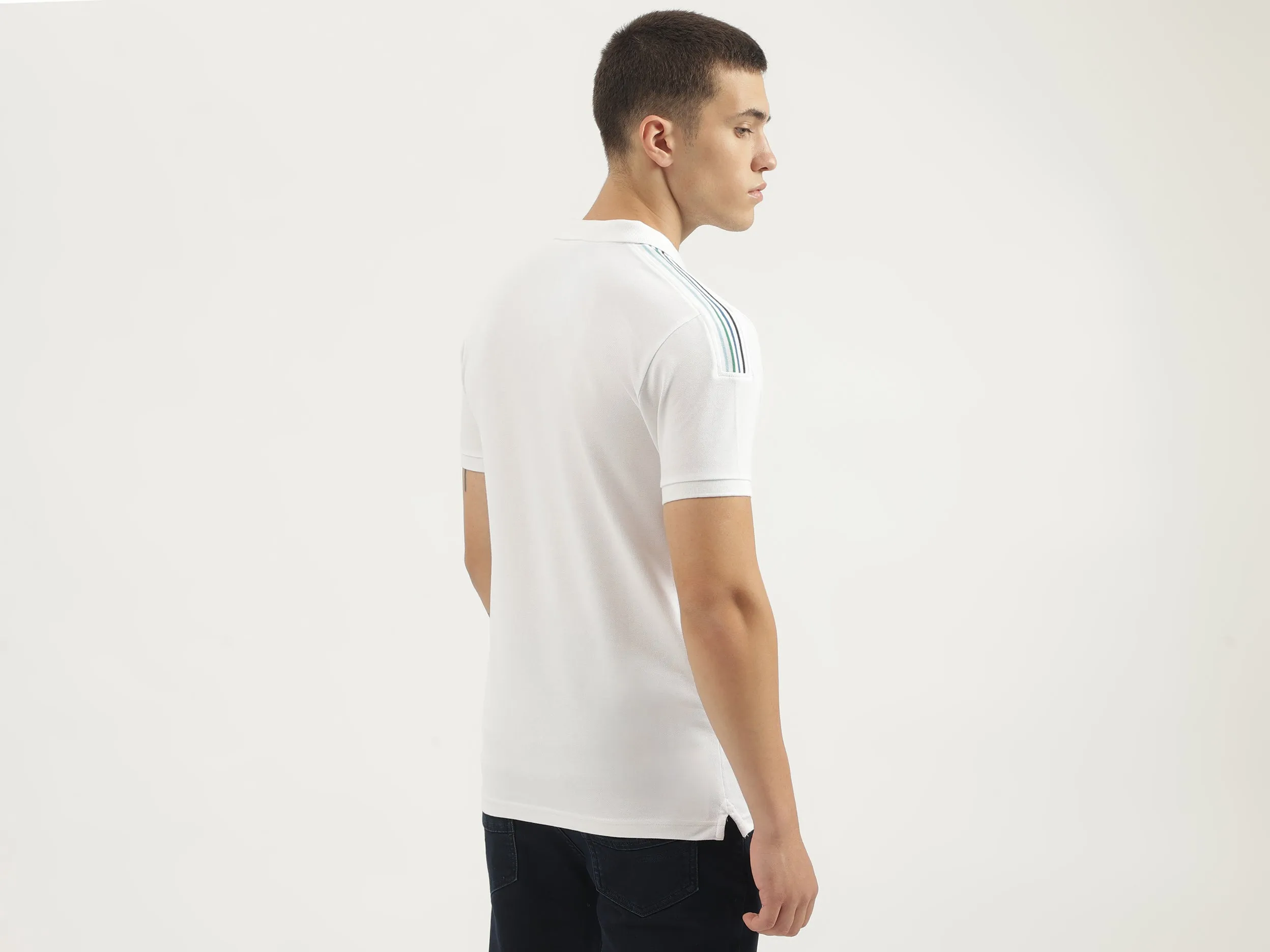 Regular Fit Polo Neck Solid T-shirts