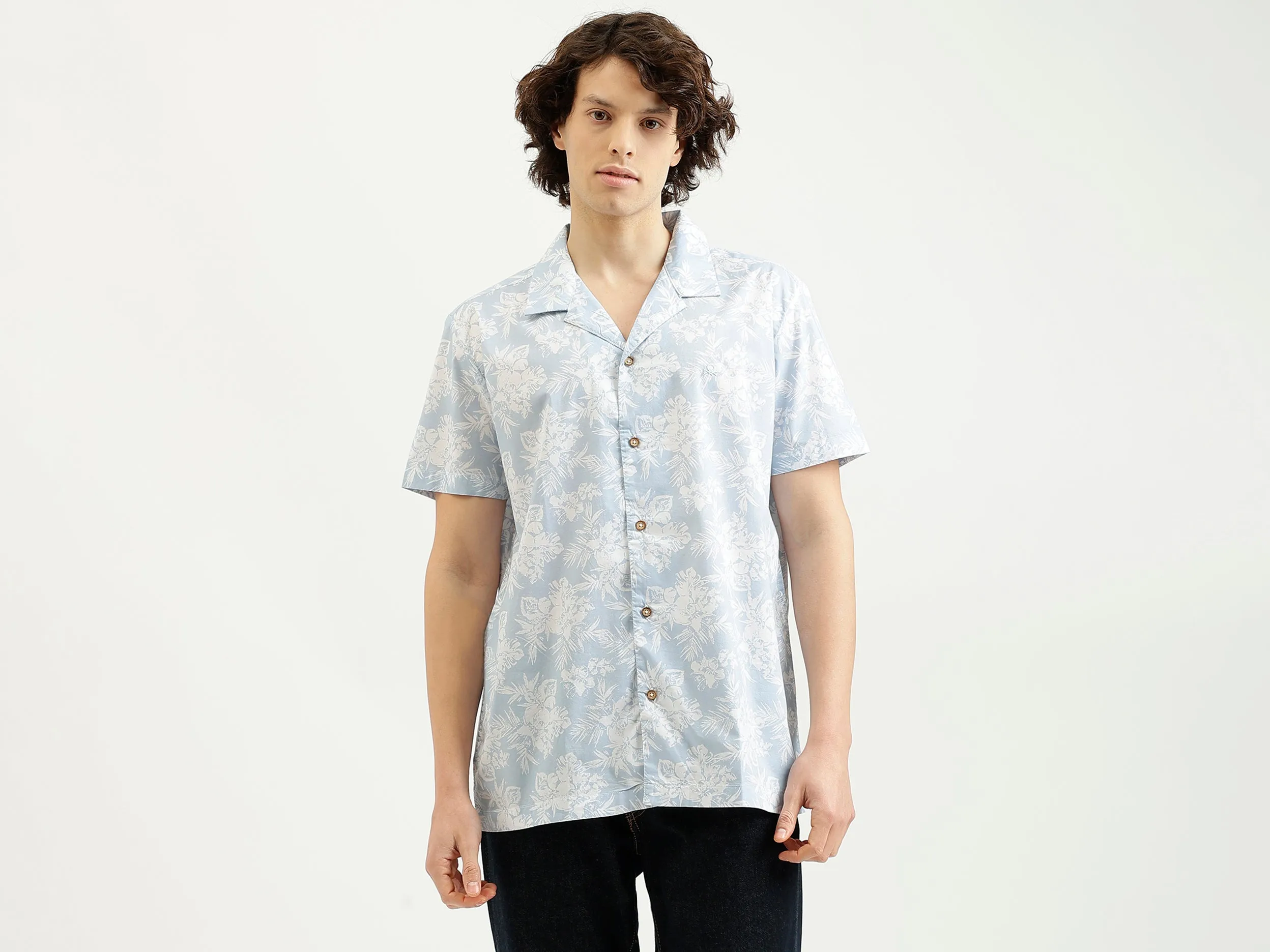Regular Fit Spread Collar Printed Shirt
