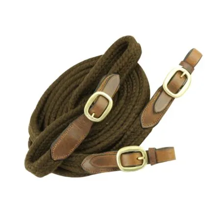 Reins Red Centre Cotton with Brass