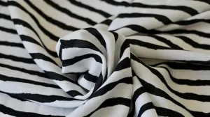 REMNANT  0.55m x 1.50m - VISCOSE LAWN FABRIC - Stripe design