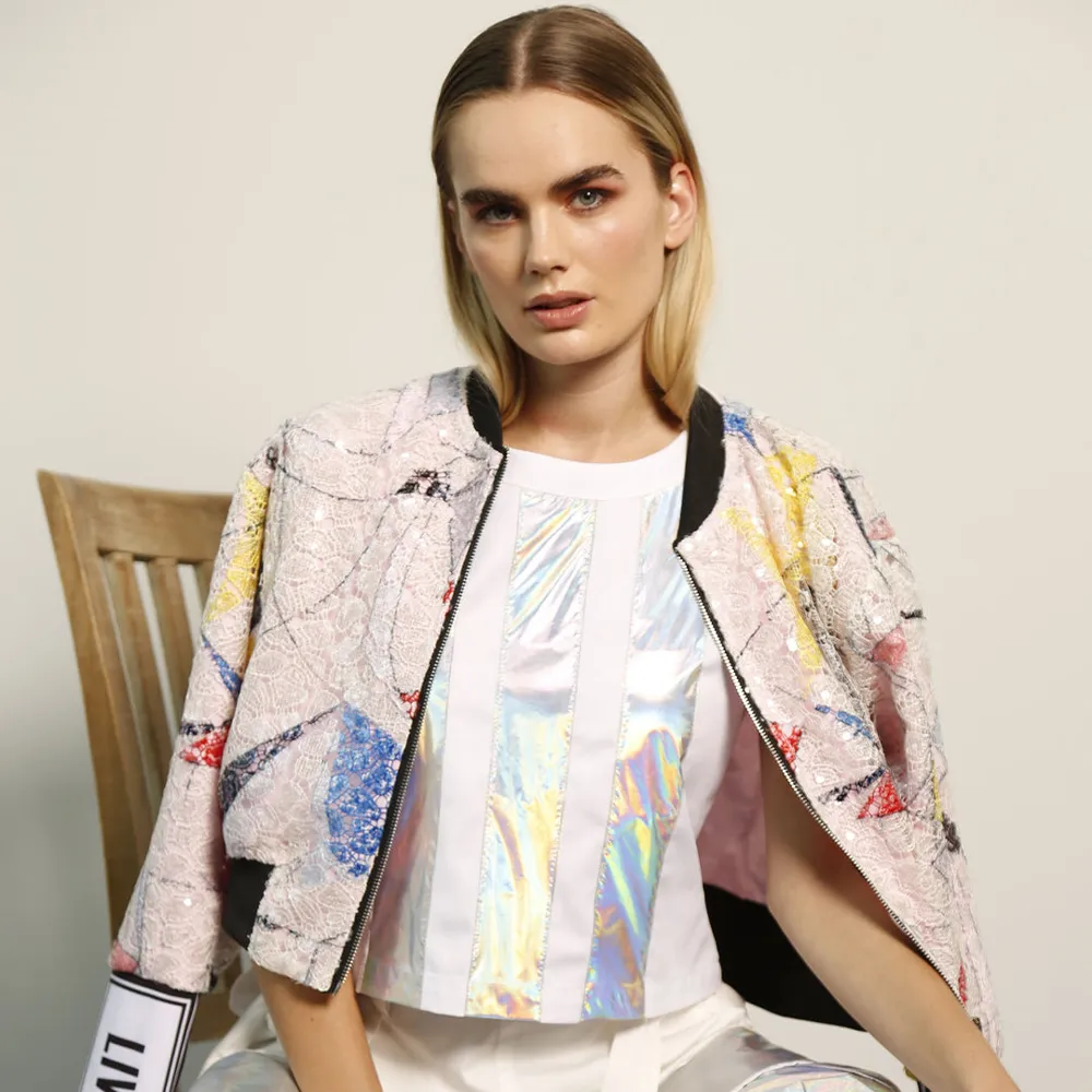 Reversible Gingham Bomber Jacket