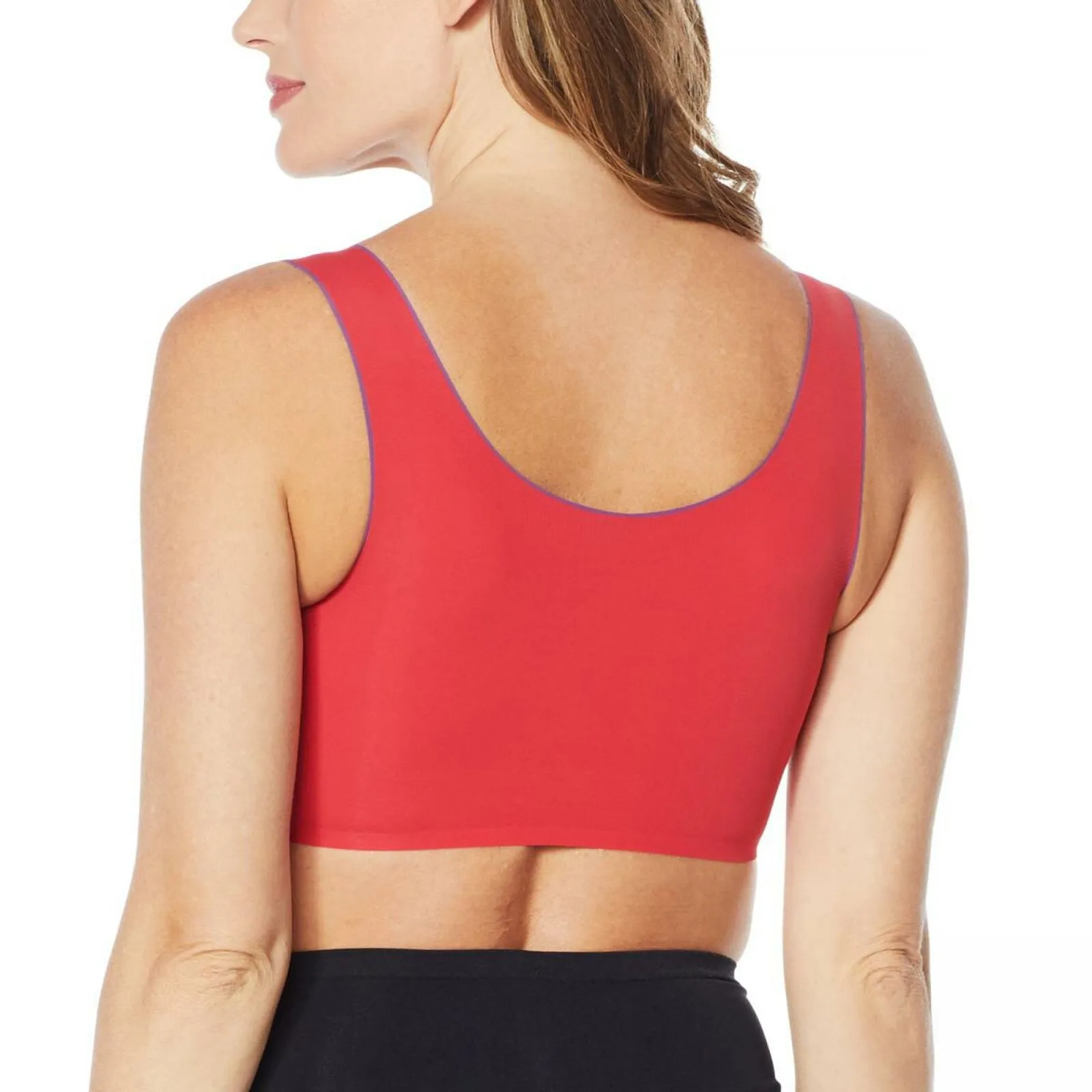 Rhonda Shear Women's Invisible Body Leisure Bra With Contrast Trim