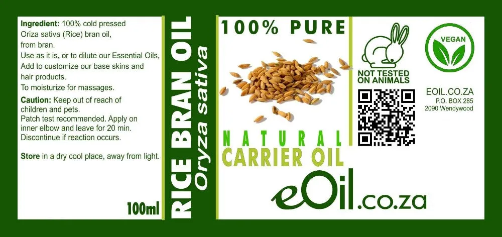 Rice Bran Natural Carrier Oil ( Oryza sativa )