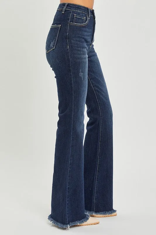 Risen High-Rise Vintage Frayed Hem Flare