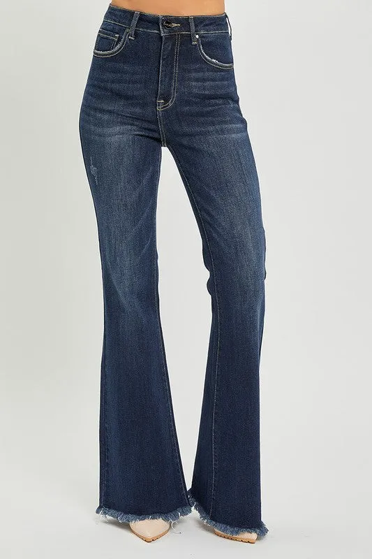 Risen High-Rise Vintage Frayed Hem Flare