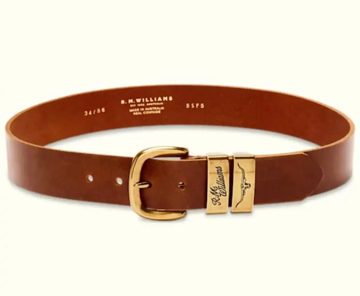 RM Williams Drover Leather Belt Caramel