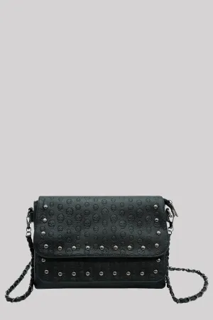 Ro Rox Studded Skull PU Crossbody Bag