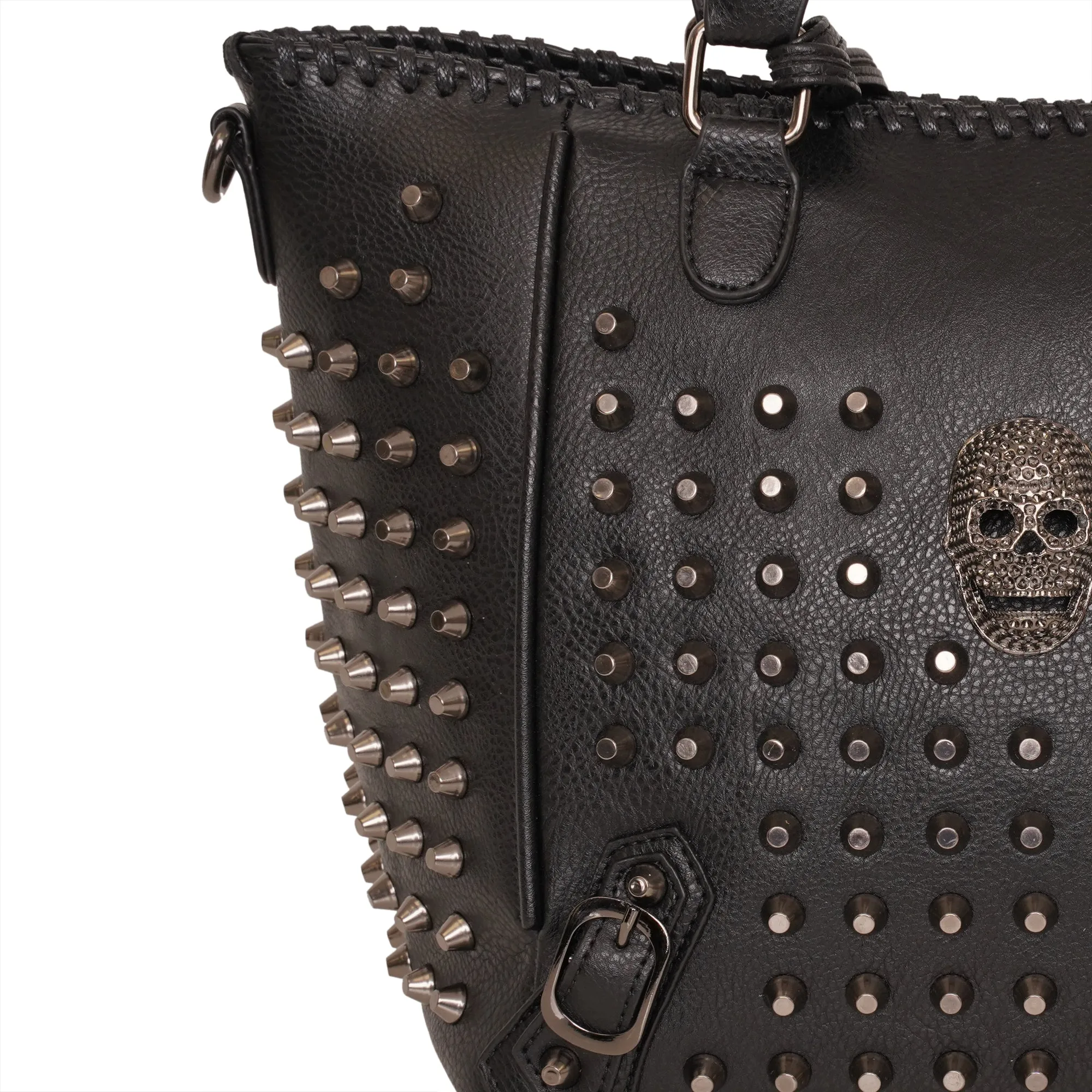 Ro Rox Wren Skull Faux Leather Messenger Bag