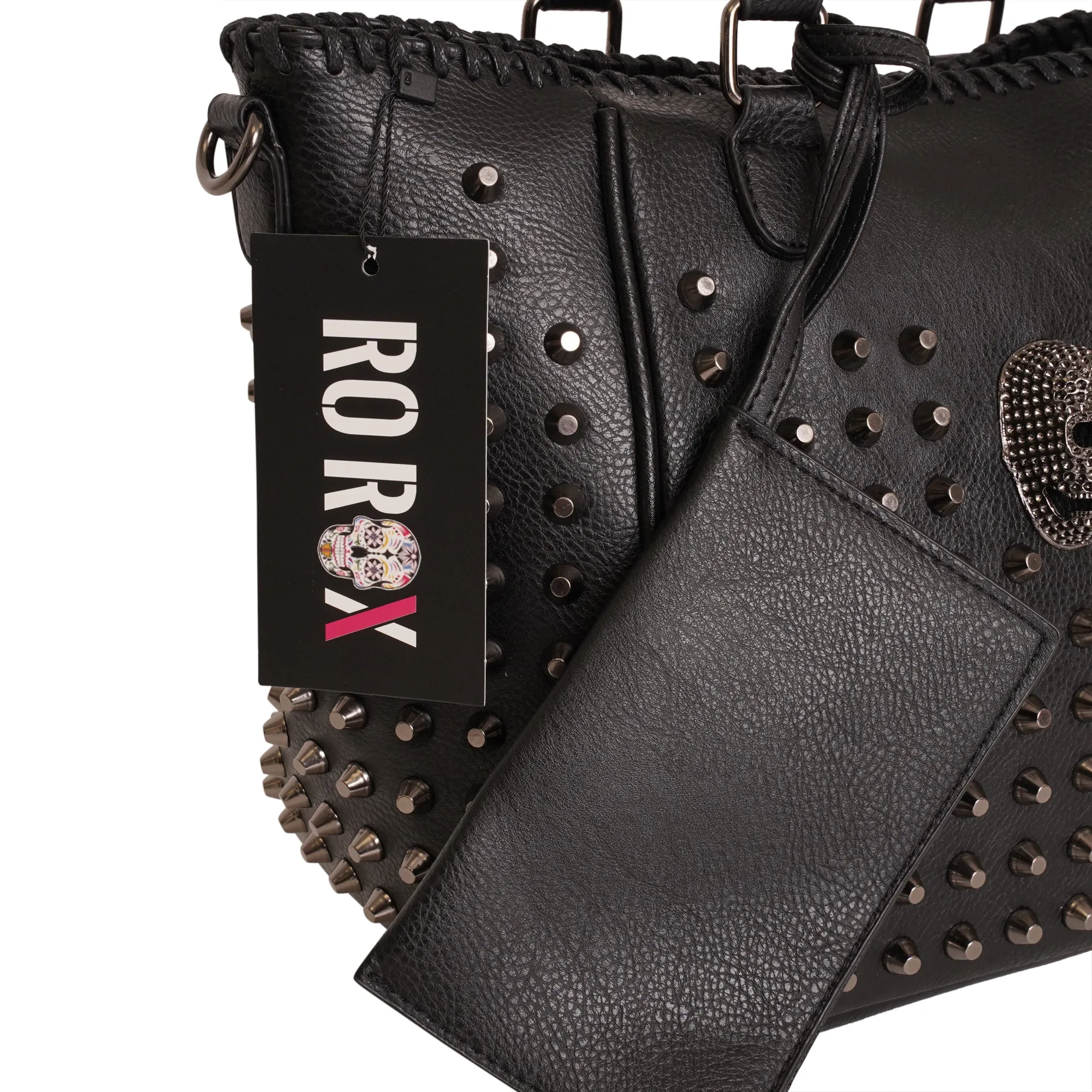 Ro Rox Wren Skull Faux Leather Messenger Bag