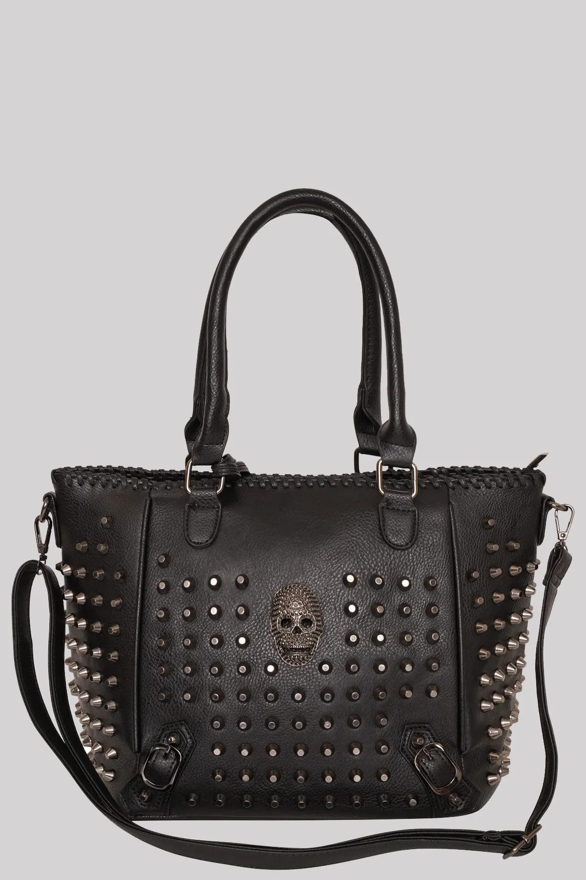 Ro Rox Wren Skull Faux Leather Messenger Bag