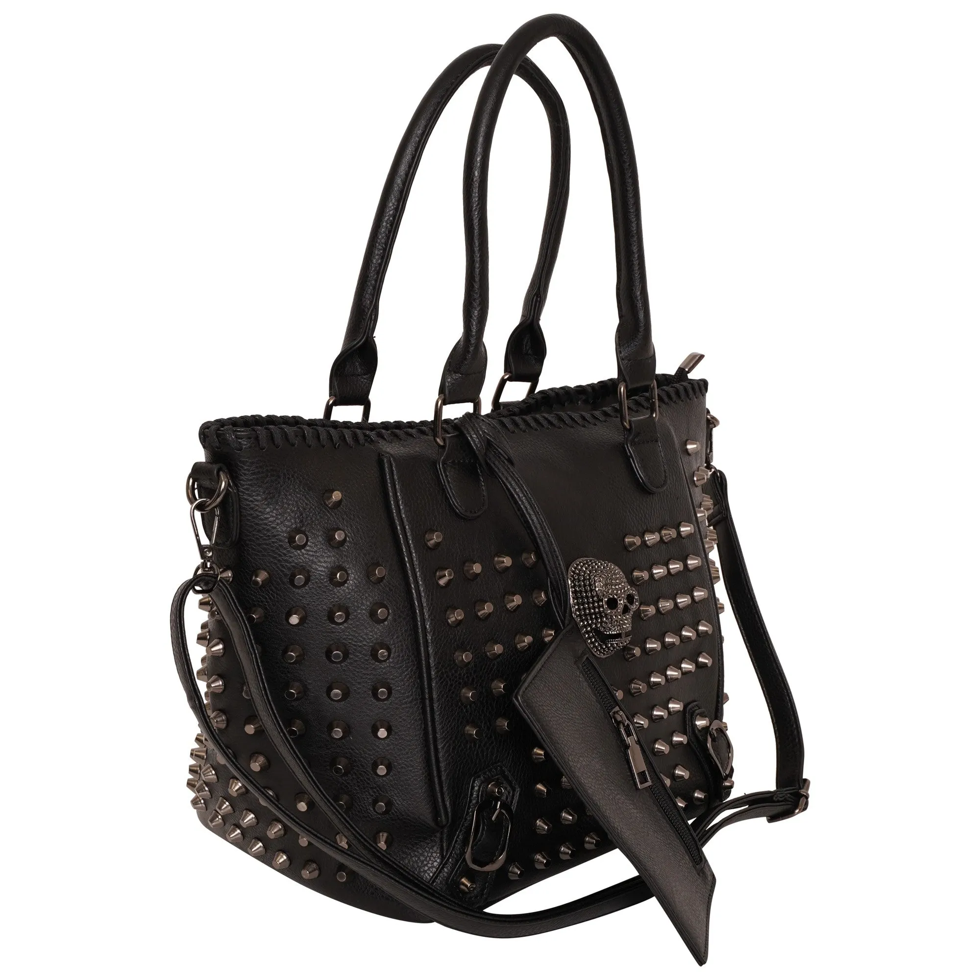 Ro Rox Wren Skull Faux Leather Messenger Bag