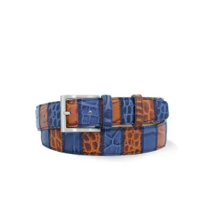 Robert Charles - 1628 Blue/Brown Patchwork Belt