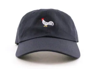 ROOSTER Unconstructed Baseball Adjustable Dad Hat (Navy)