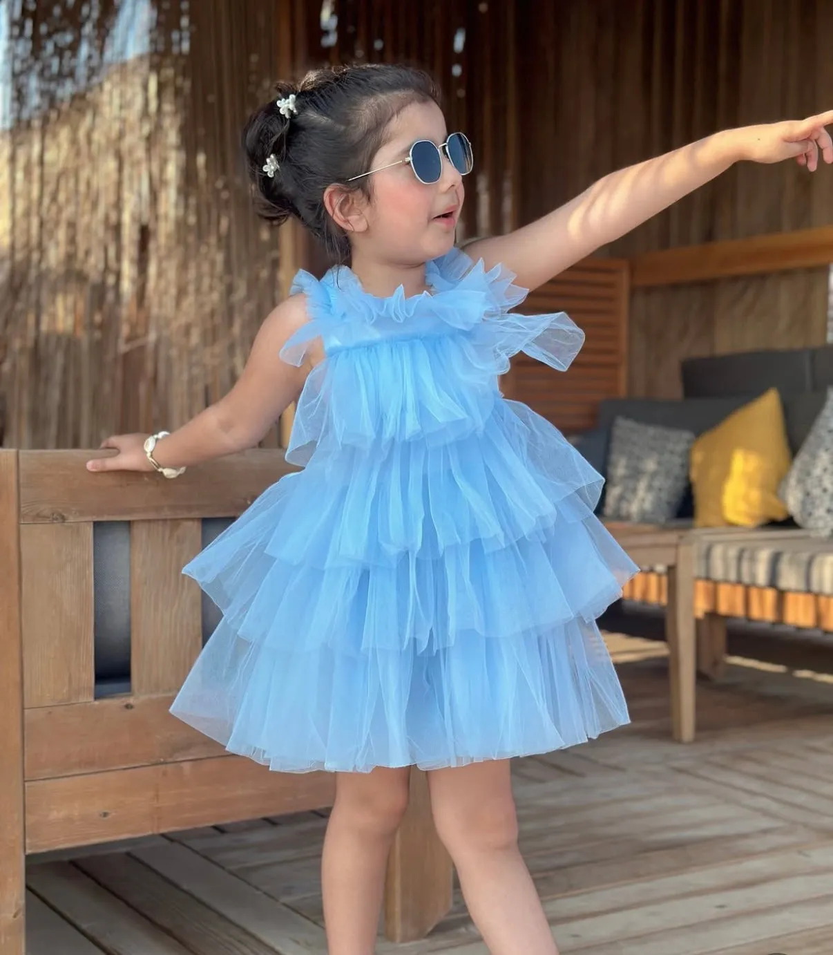 'Rosie' Blue Tulle Dress