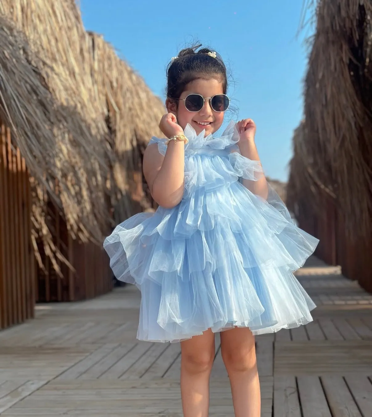 'Rosie' Blue Tulle Dress
