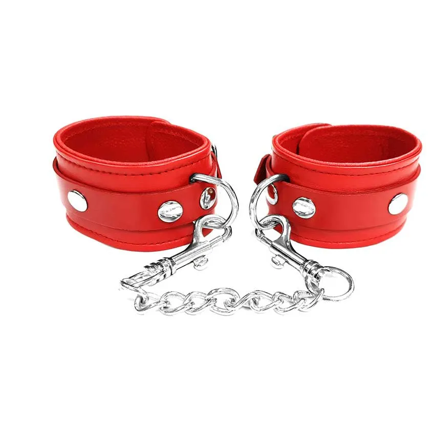 Rouge Genuine Leather Wrist Cuffs