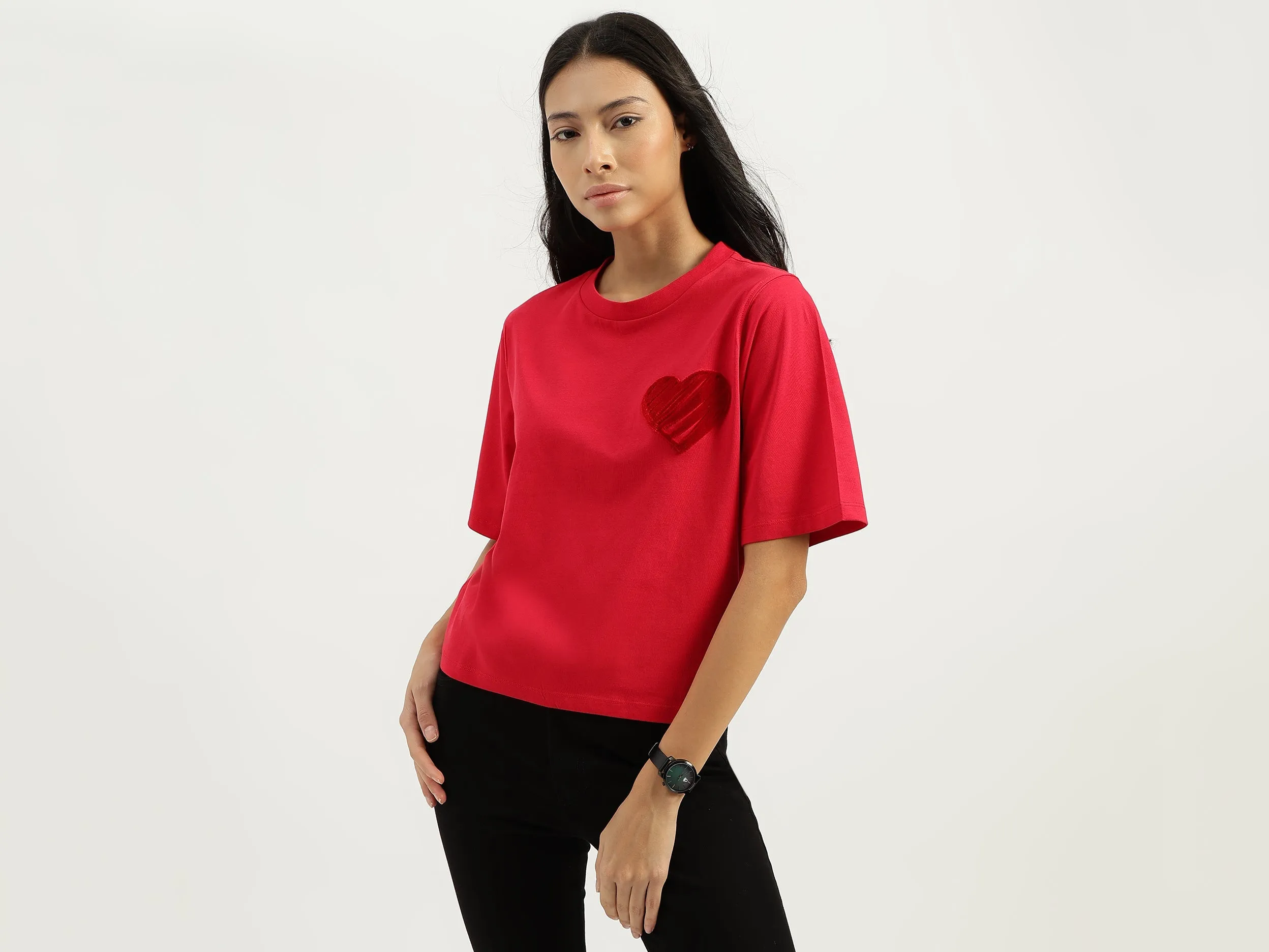 Round Neck Solid Tshirt