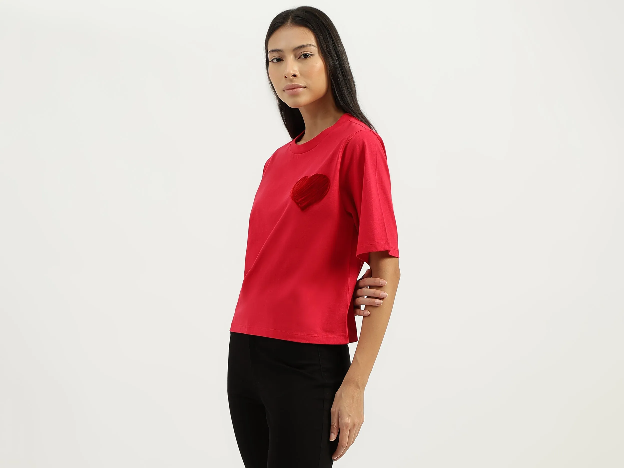 Round Neck Solid Tshirt