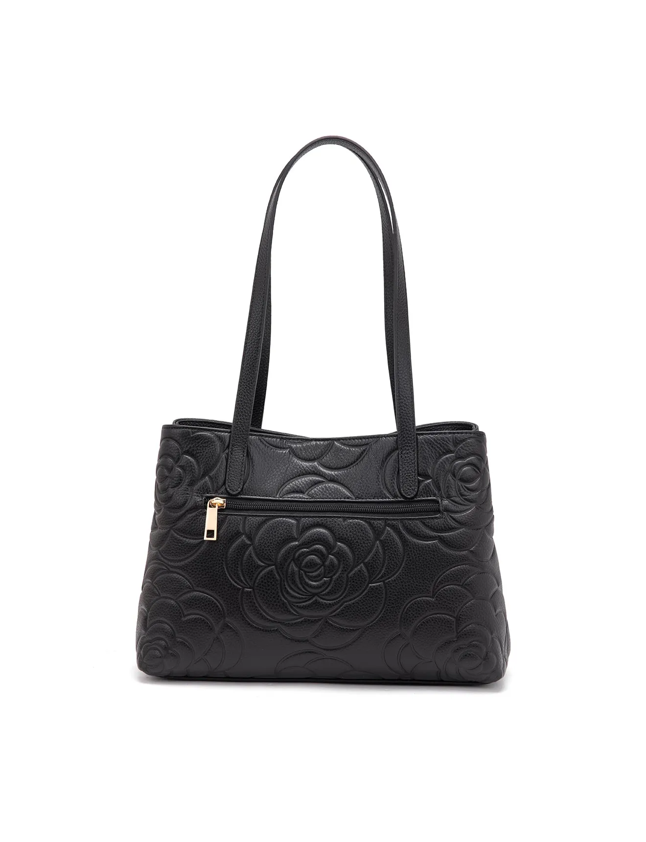RUTH TWIN COMPARTMENT LEATHER BAG- E1-0753B-BLK- NEW IN