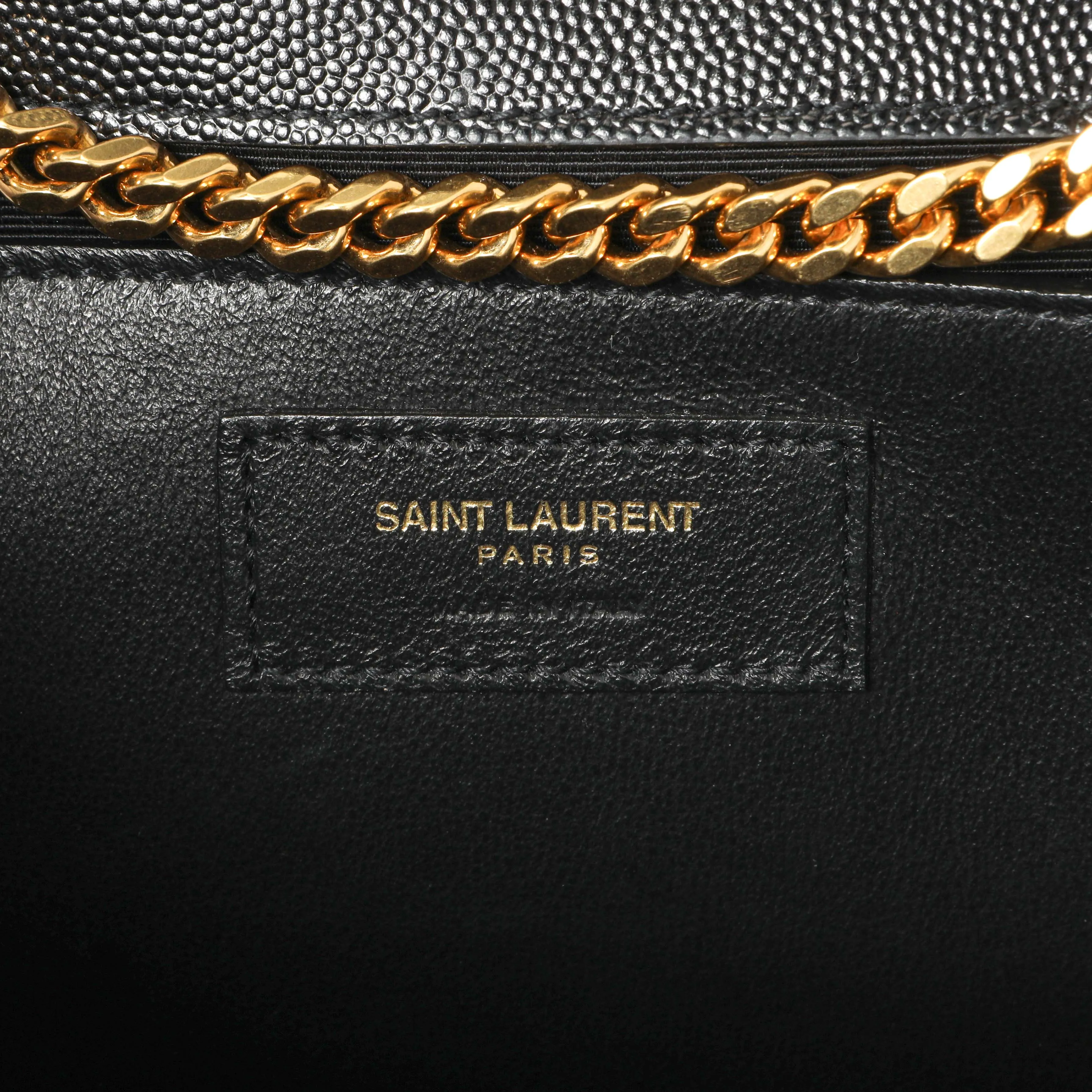 Saint Laurent Black Grain De Poudre Medium Monogram Kate Satchel