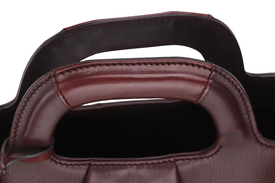SALVATORE FERRAGAMO 2 WAY USE BAG (AB-21-C537) PURPLE LEATHER GOLD HARDWARE WITH STRAP & DUST COVER