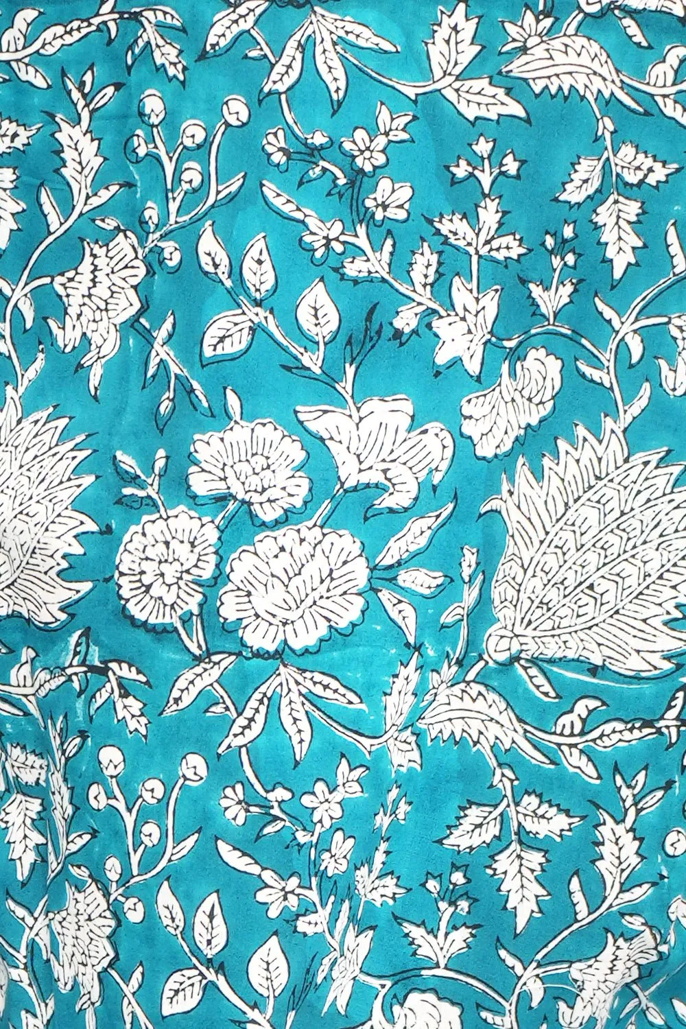 Sapphire Floral Cascade Block Printed Night suit