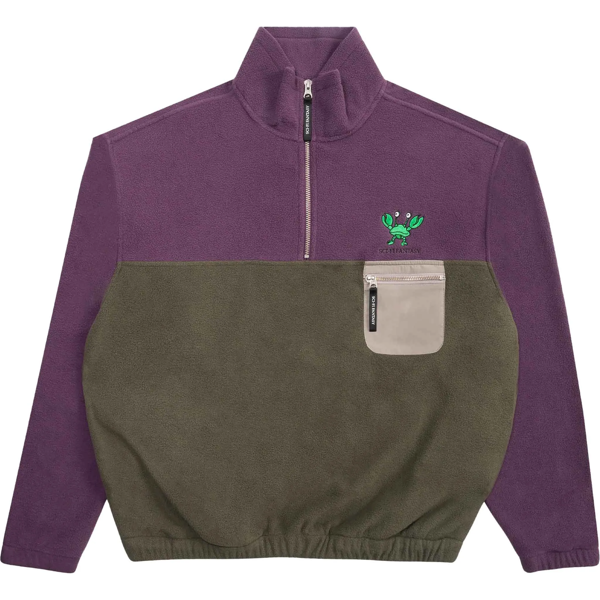 Sci-Fi Fantasy Crab Quarter Zip Olive