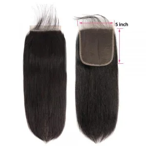 Sdamey Brazilian Straight Human Hair 5X5 Lace Closure