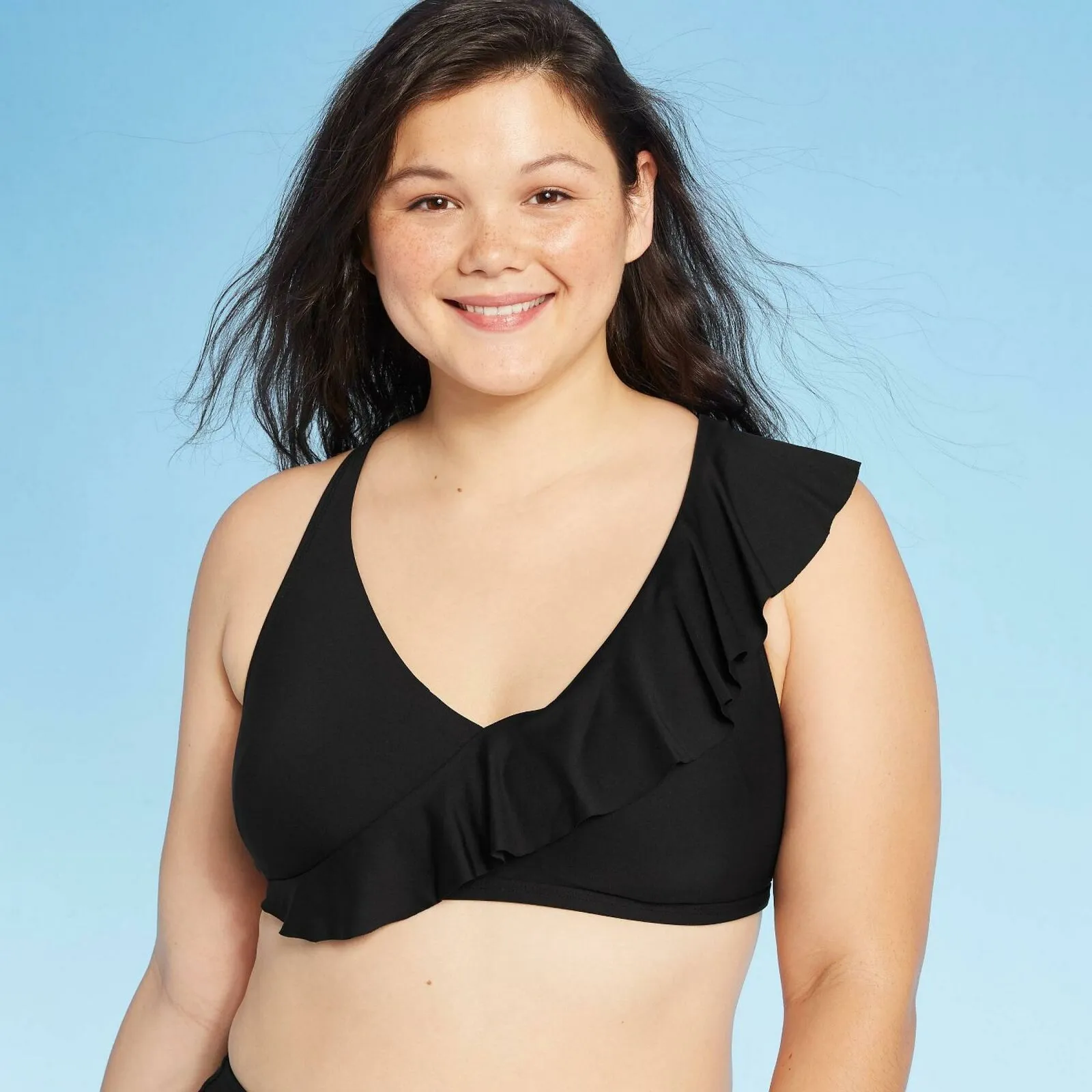Sea Angel Women's One Shoulder Ruffle Bikini Top