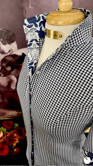 SEA ISLAND SHIRT IN NAVY GINGHAM