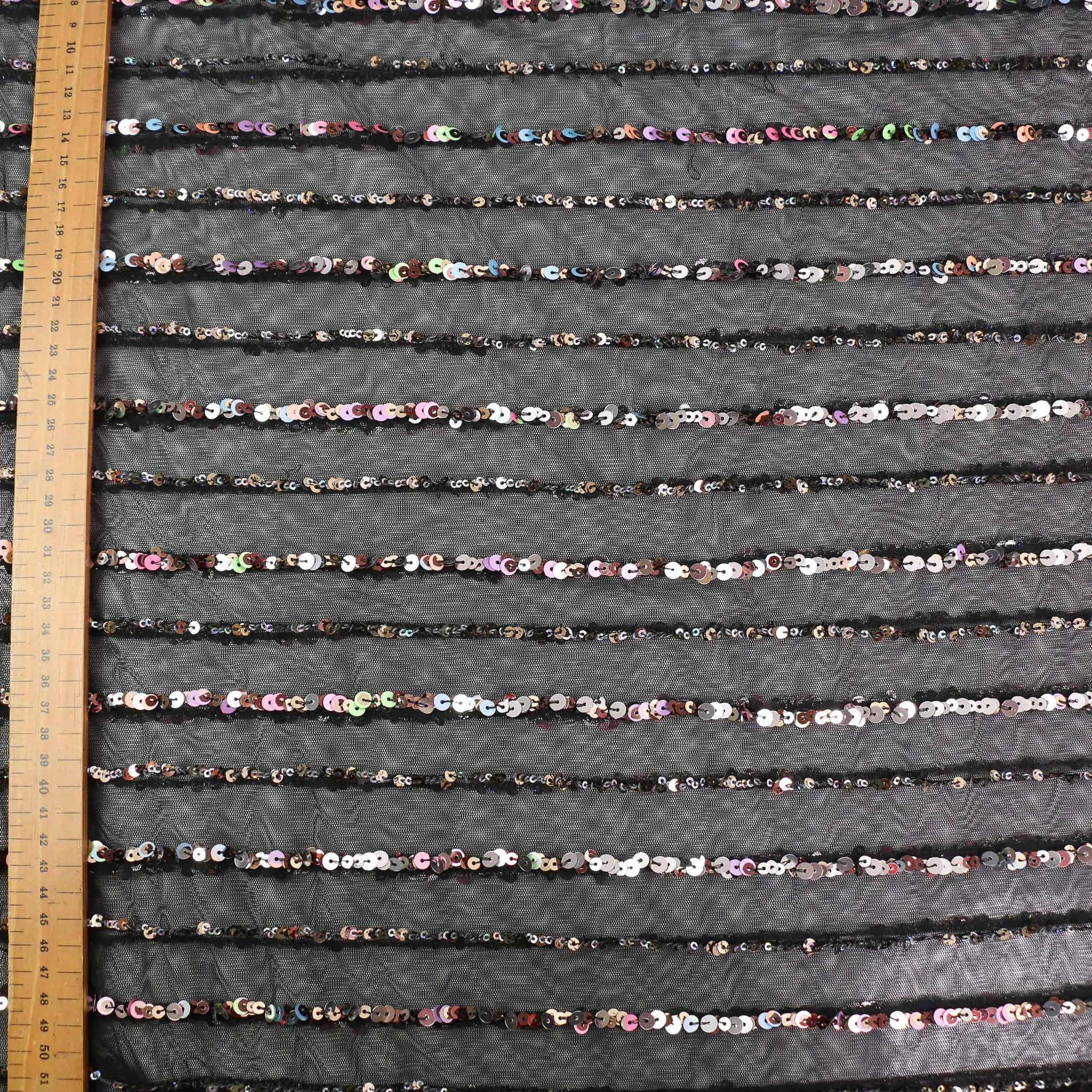 Sequin Fabric - Black, Champagne