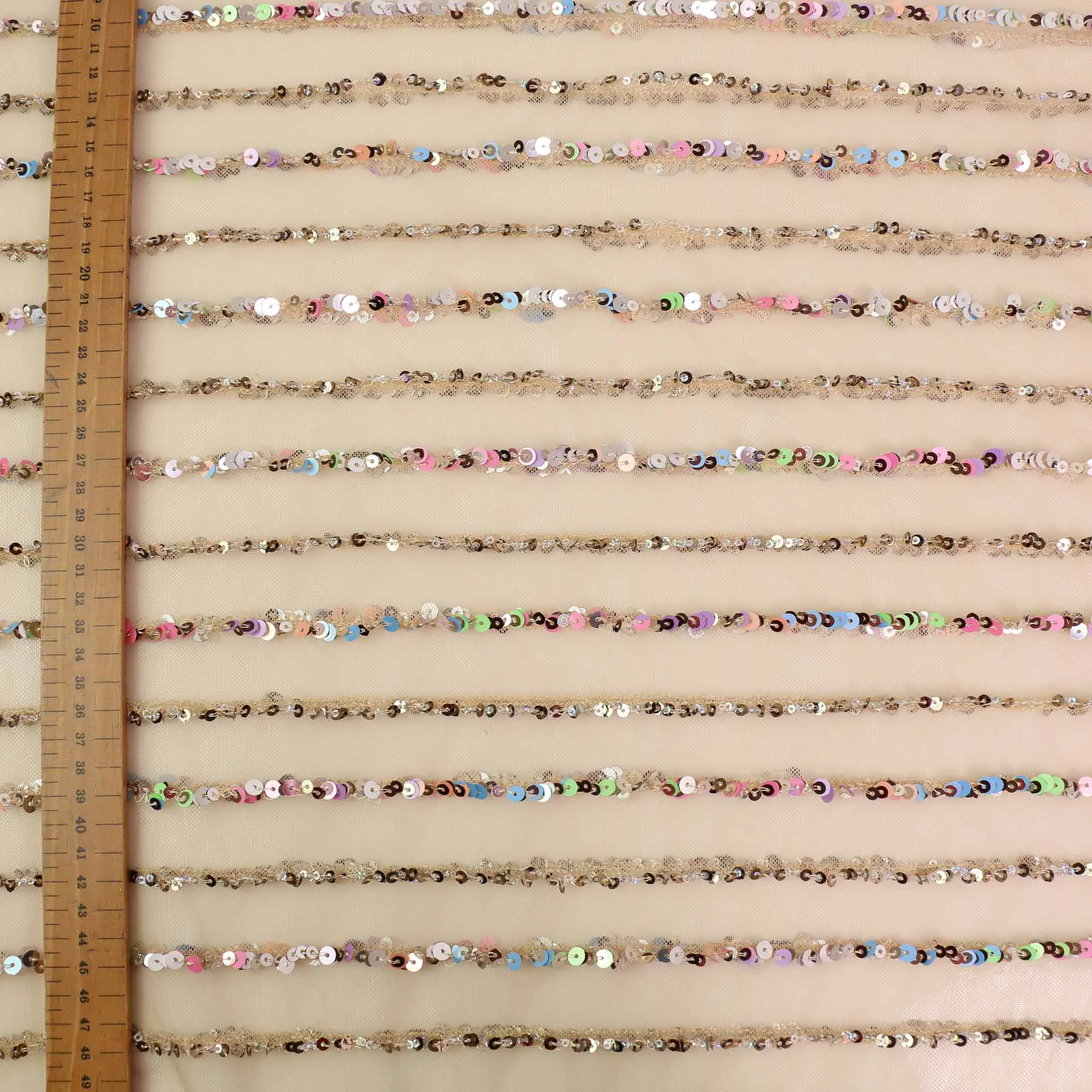 Sequin Fabric - Black, Champagne